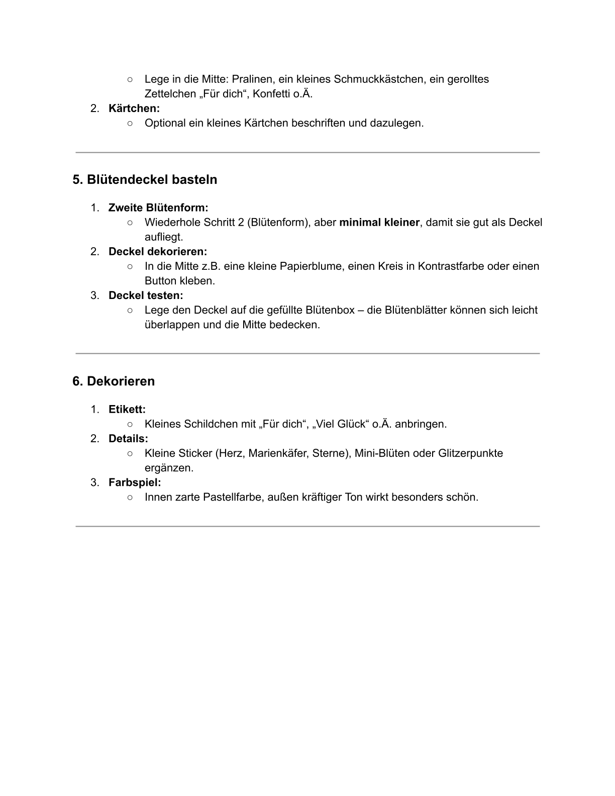 Anleitung für eine Geschenkbox in Blütenform