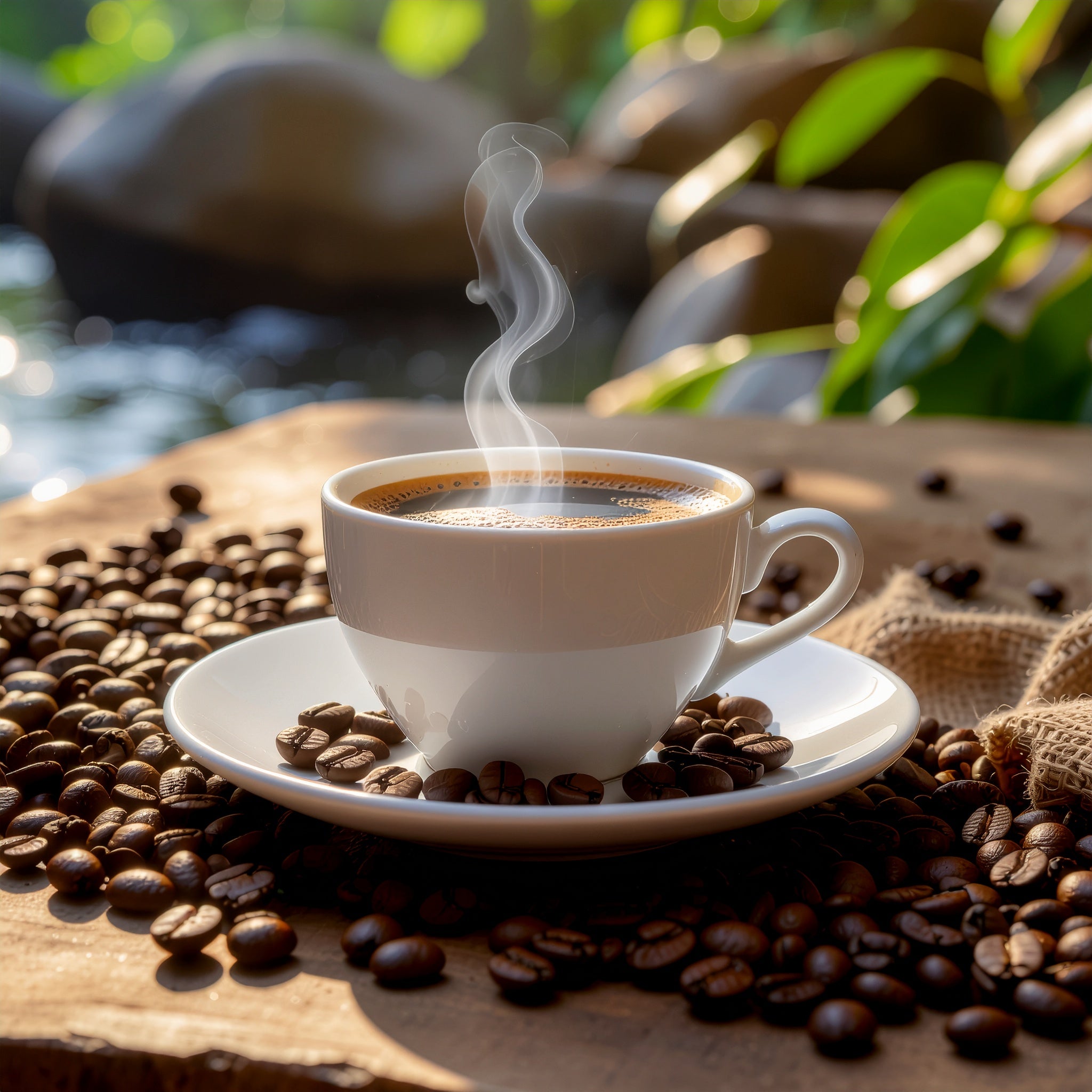 Heiße Tasse Kaffee – Digitales Kunstbild