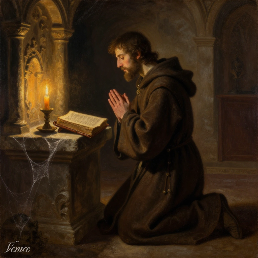 Betender Mönch – Digitales Kunstbild