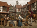 Szene auf dem Mittelaltermarkt – Digitales Kunstbild