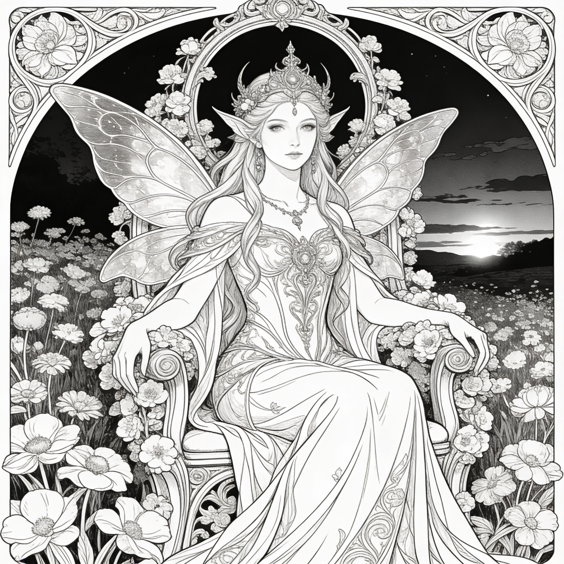 Ausmalbilder für Erwachsene – Fantasy Bundle (20 Bilder)