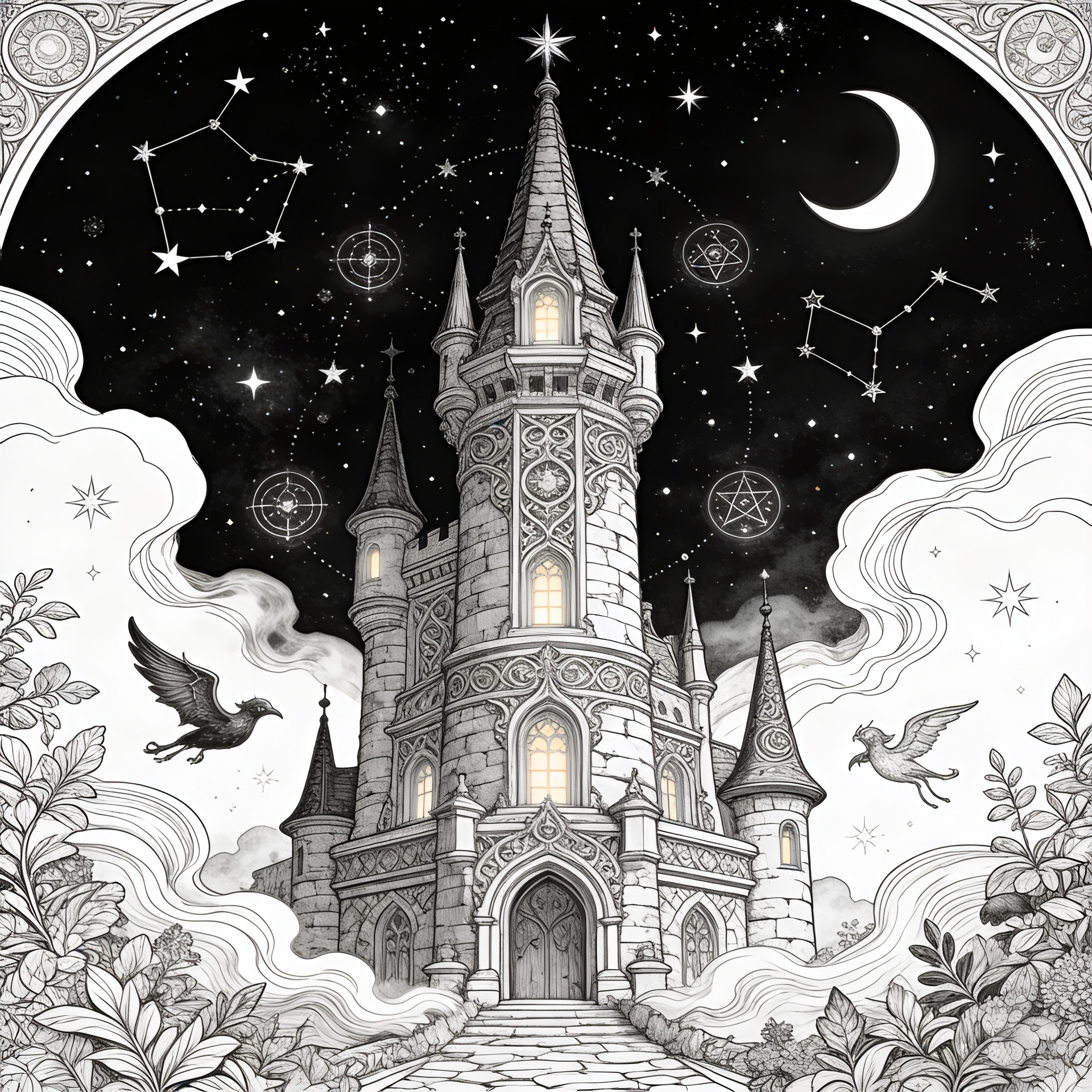 Ausmalbilder für Erwachsene – Fantasy Bundle (20 Bilder)