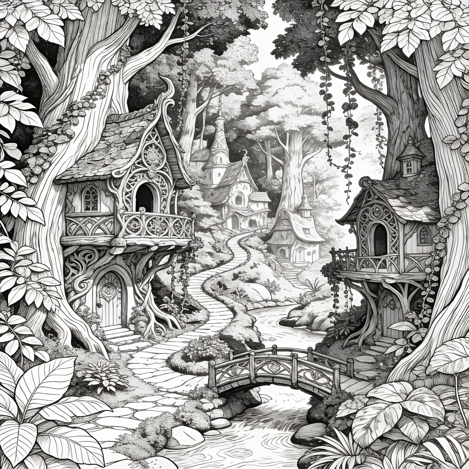 Ausmalbilder für Erwachsene – Fantasy Bundle (20 Bilder)
