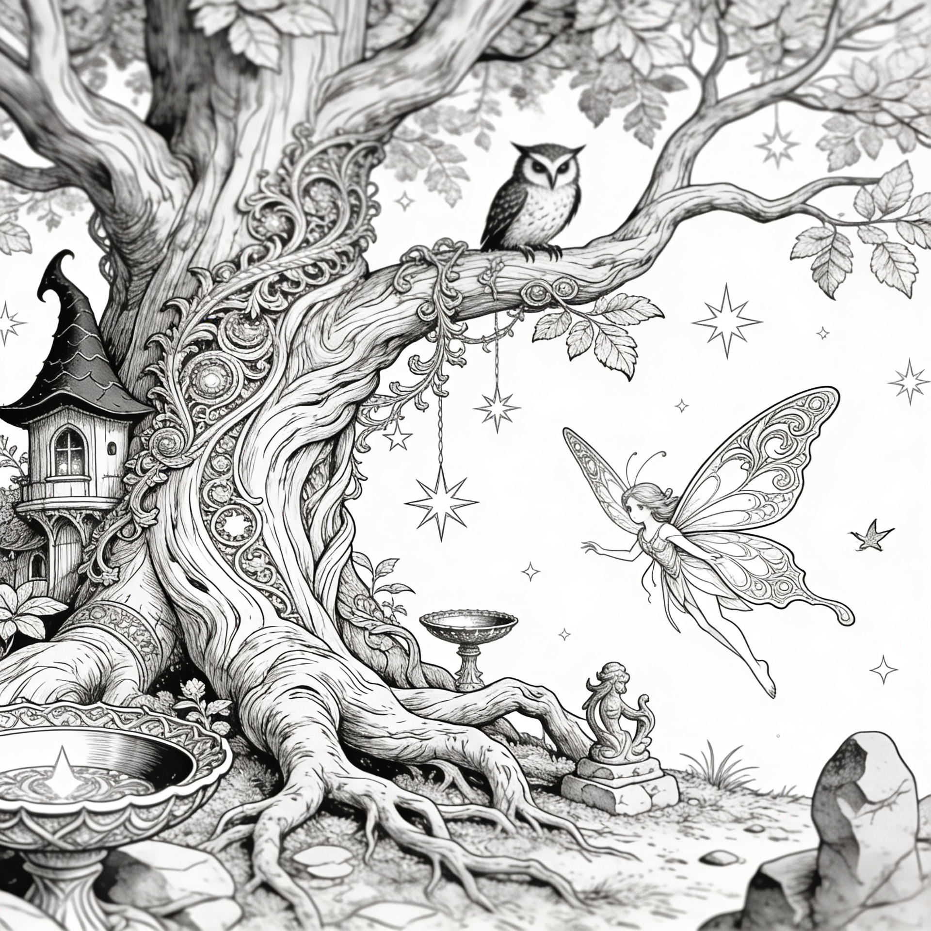 Ausmalbilder für Erwachsene – Fantasy Bundle (20 Bilder)